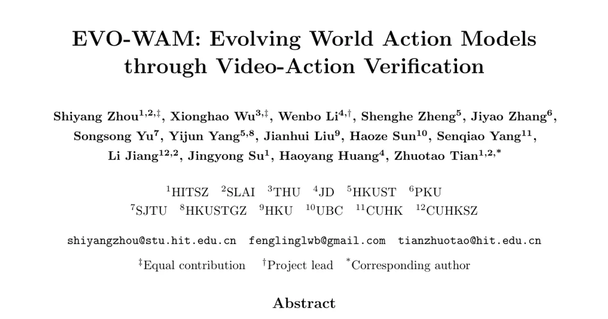 EVO-WAM: Evolving World Action Models through Video-Action Verification
