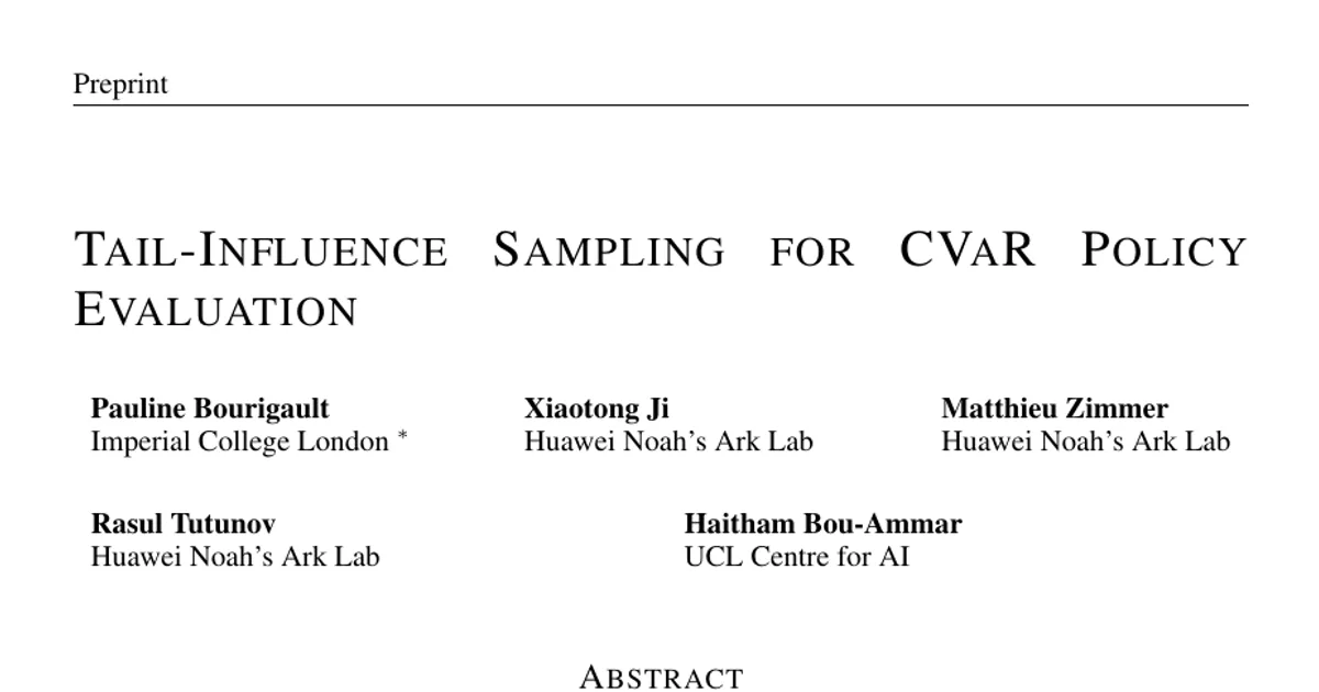 Tail-Influence Sampling for CVaR Policy Evaluation