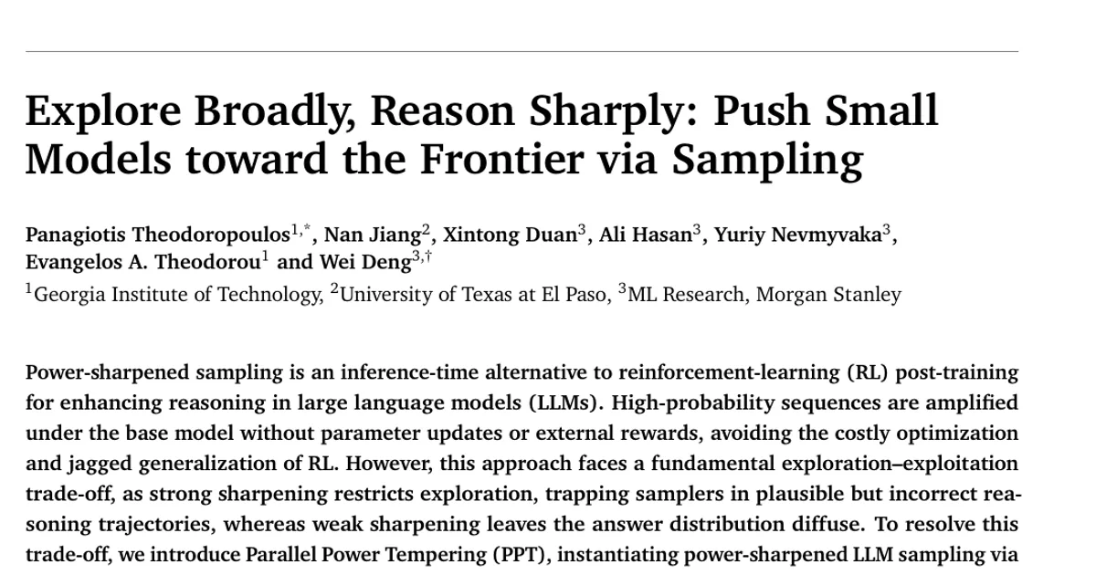 Explore Broadly, Reason Sharply: Push Small Models toward the Frontier via Sampling
