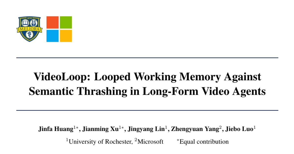 VideoLoop: Looped Working Memory Against Semantic Thrashing in Long-Form Video Agents