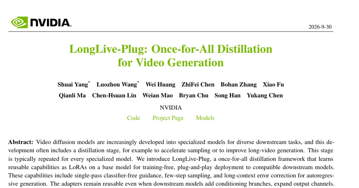 LongLive-Plug: Once-for-All Distillation for Video Generation