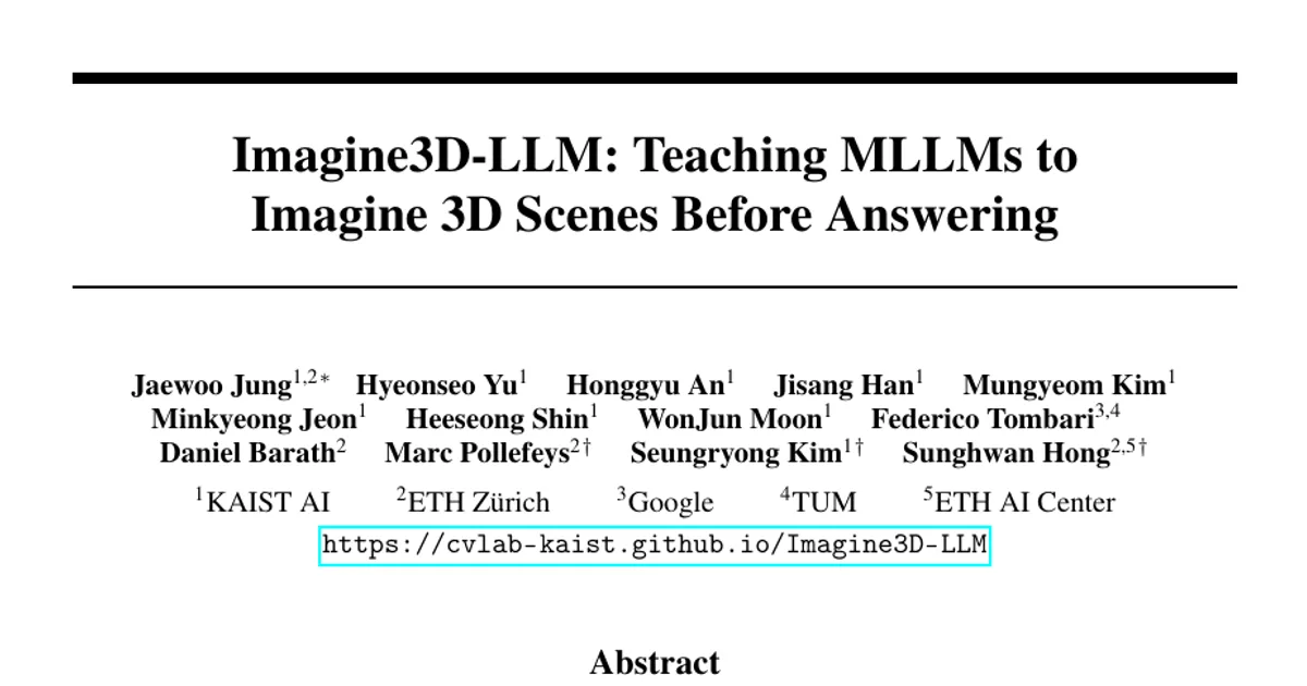 Imagine3D-LLM: Teaching MLLMs to Imagine 3D Scenes Before Answering