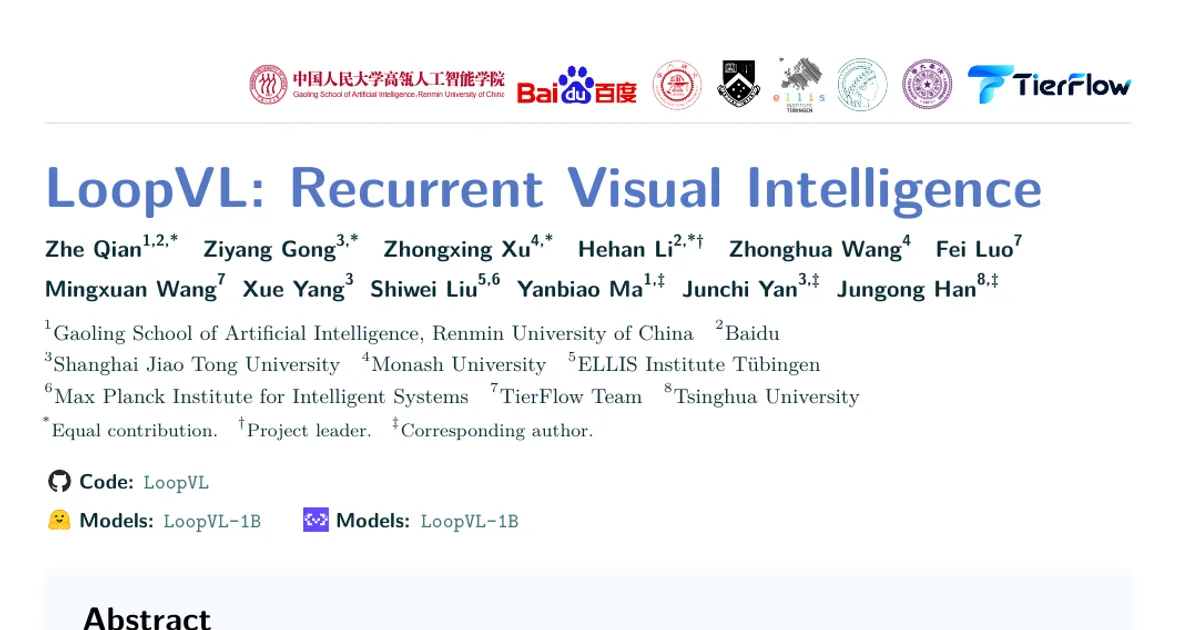 LoopVL: Recurrent Visual Intelligence
