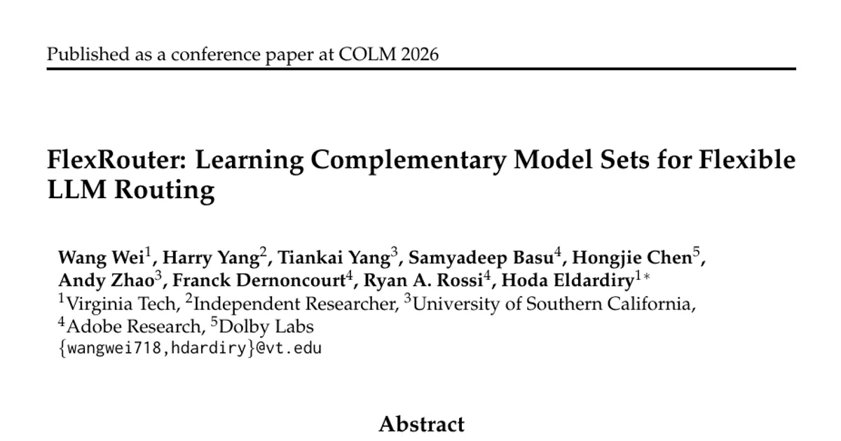FlexRouter: Learning Complementary Model Sets for Flexible LLM Routing