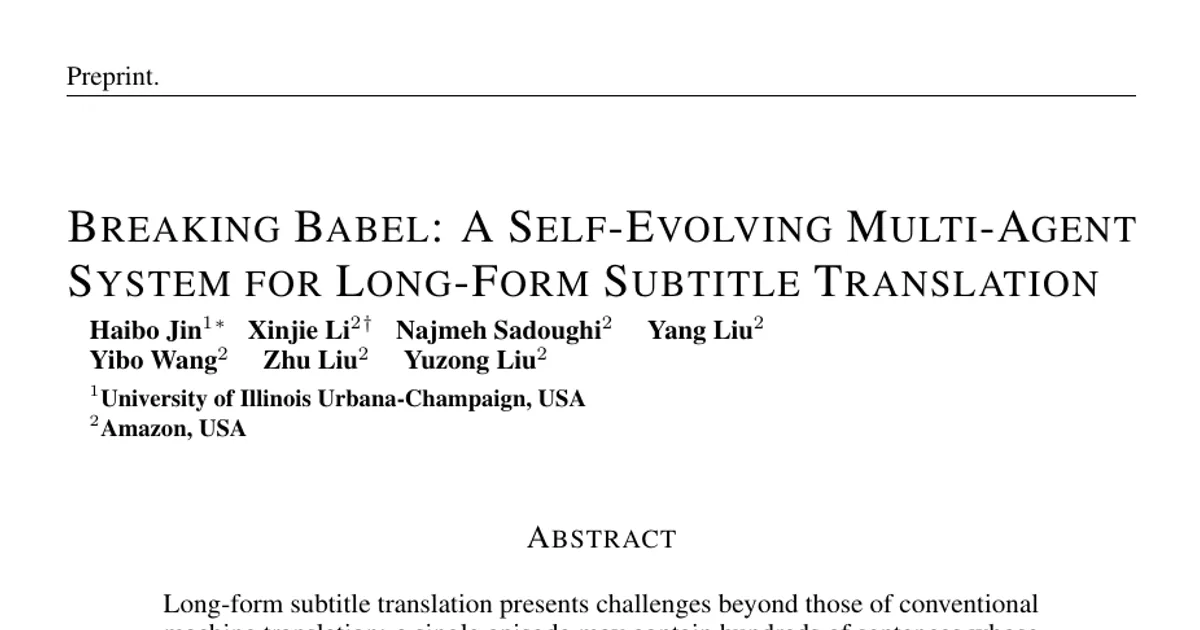 Breaking Babel: A Self-Evolving Multi-Agent System for Long-Form Subtitle Translation