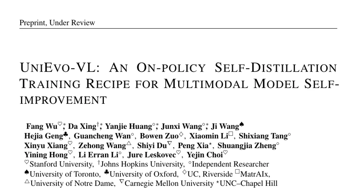 UniEvo-VL: An On-policy Self-Distillation Training Recipe for Multimodal Model Self-improvement