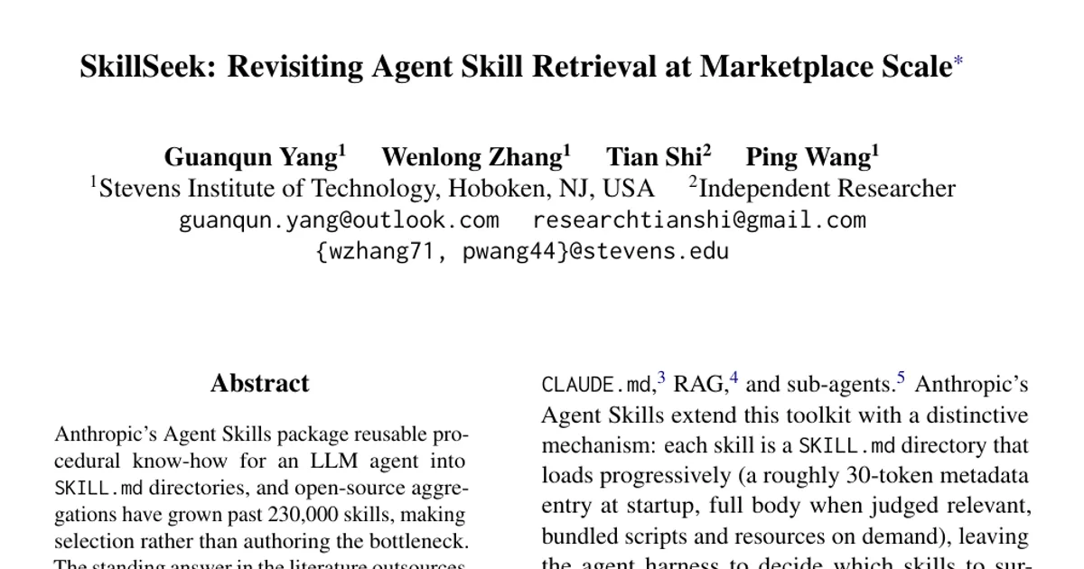 SkillSeek: Revisiting Agent Skill Retrieval at Marketplace Scale
