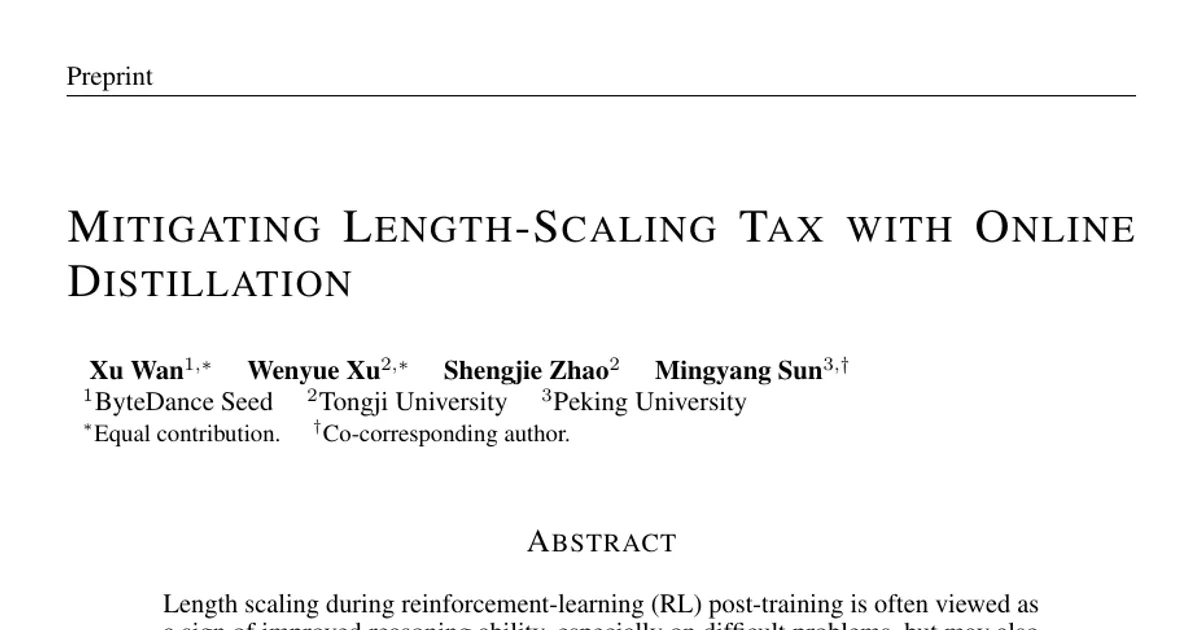 Mitigating the Length-Scaling Tax with Online Distillation