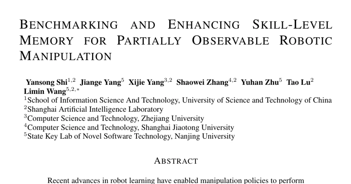 Benchmarking and Enhancing Skill-Level Memory for Partially Observable Robotic Manipulation