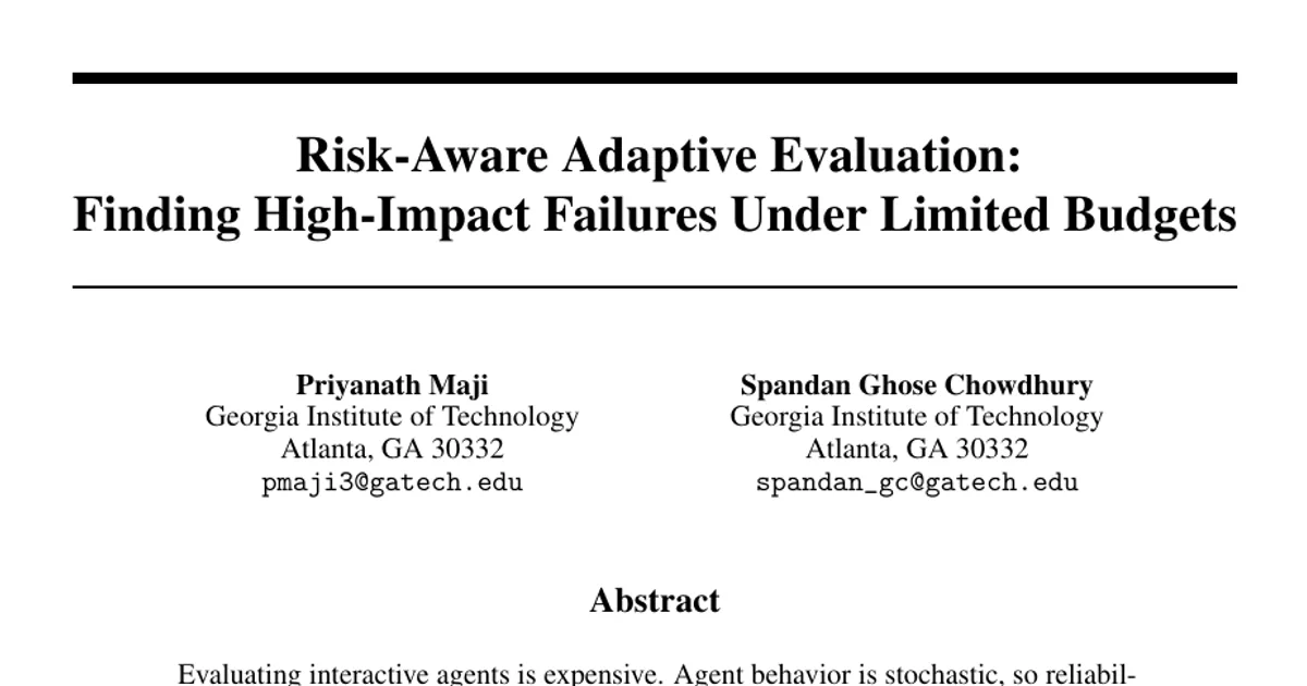 Risk-Aware Adaptive Evaluation: Finding High-Impact Failures Under Limited Budgets