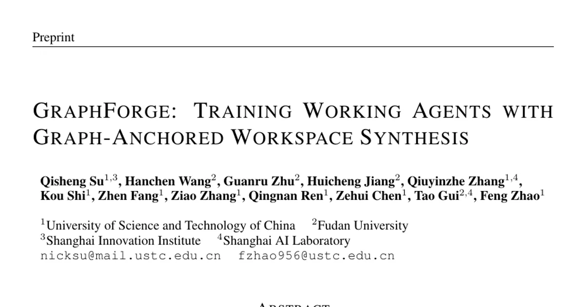 GraphForge: Training Working Agents with Graph-Anchored Workspace Synthesis