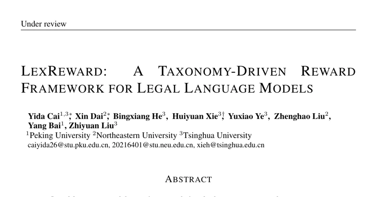 LexReward: A Taxonomy-Driven Reward Framework for Legal Language Models