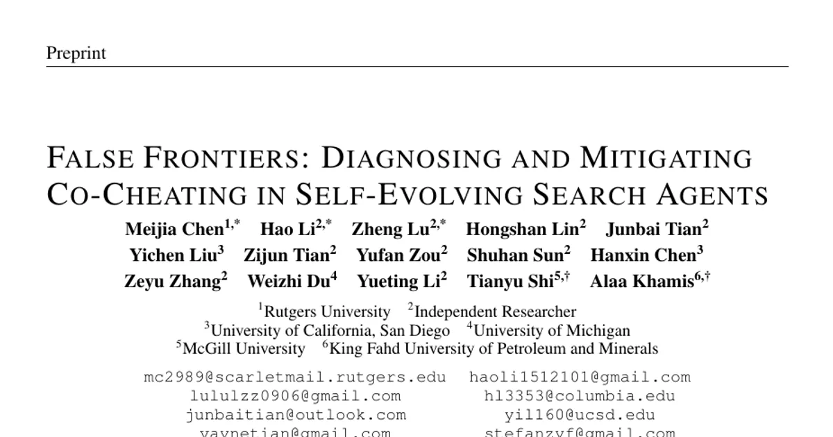 False Frontiers: Diagnosing and Mitigating Co-Cheating in Self-Evolving Search Agents