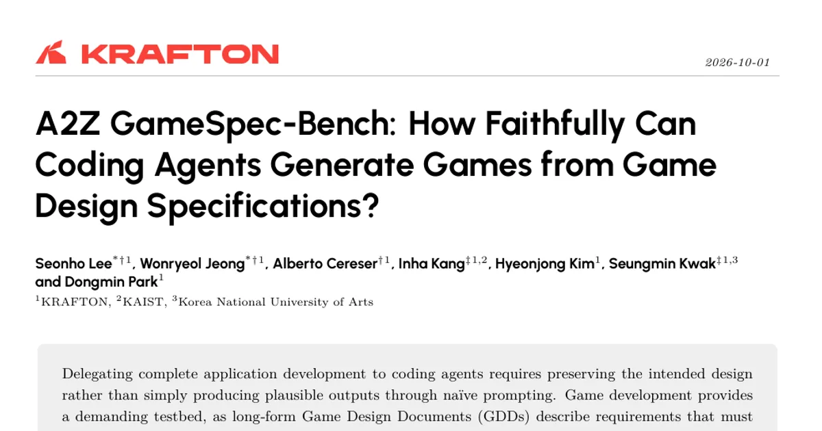A2Z GameSpec-Bench: How Faithfully Can Coding Agents Generate Games from Game Design Specifications?