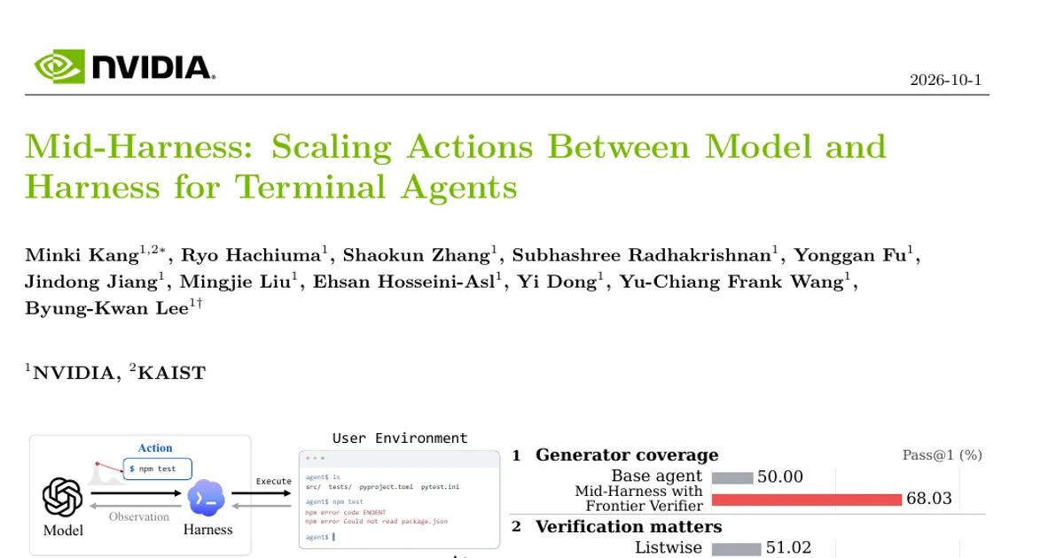 Mid-Harness: Scaling Actions Between Model and Harness for Terminal Agents