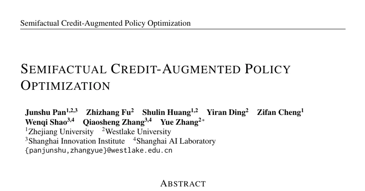 Semifactual Credit-Augmented Policy Optimization