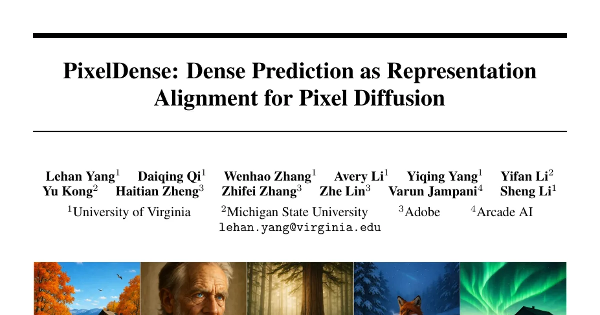 PixelDense: Dense Prediction as Representation Alignment for Pixel Diffusion