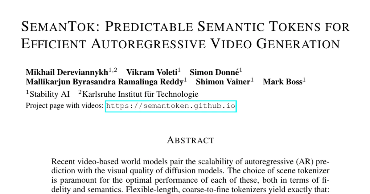 SemanTok: Predictable Semantic Tokens for Efficient Autoregressive Video Generation