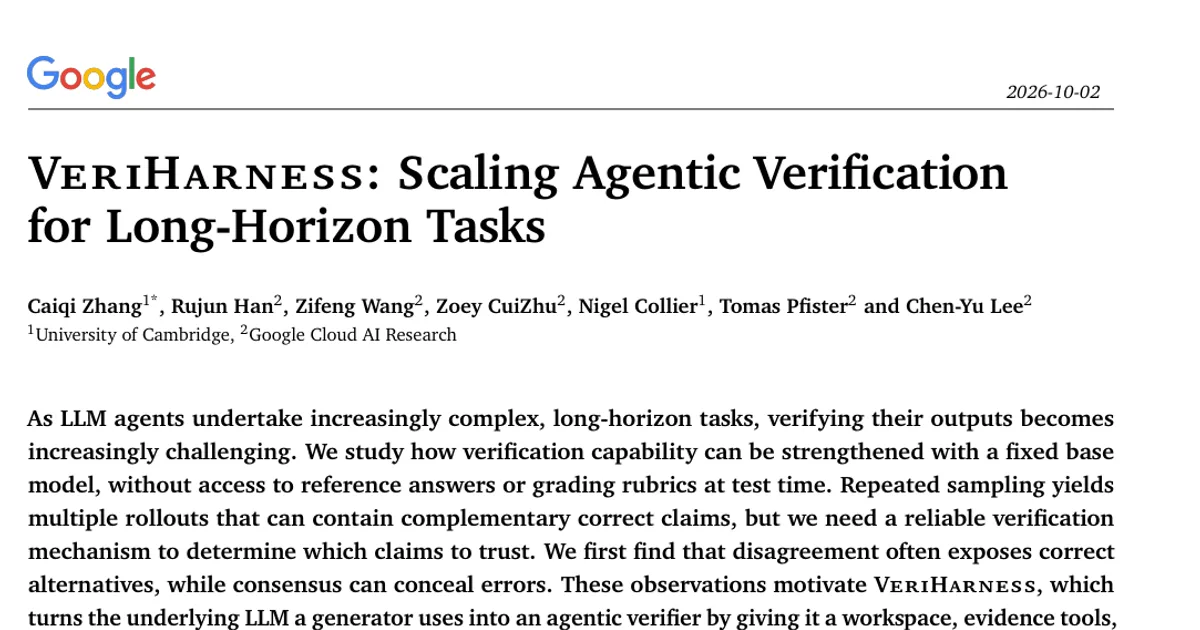 VeriHarness: Scaling Agentic Verification for Long-Horizon Tasks