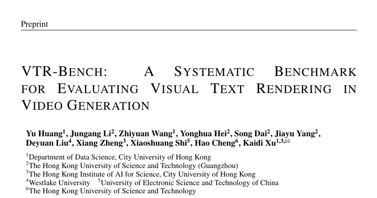 VTR-Bench: A Systematic Benchmark for Evaluating Visual Text Rendering in Video Generation