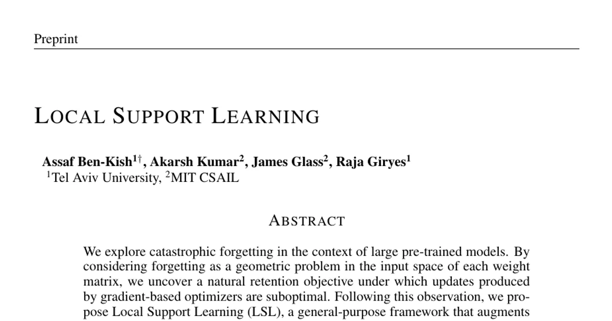 Local Support Learning