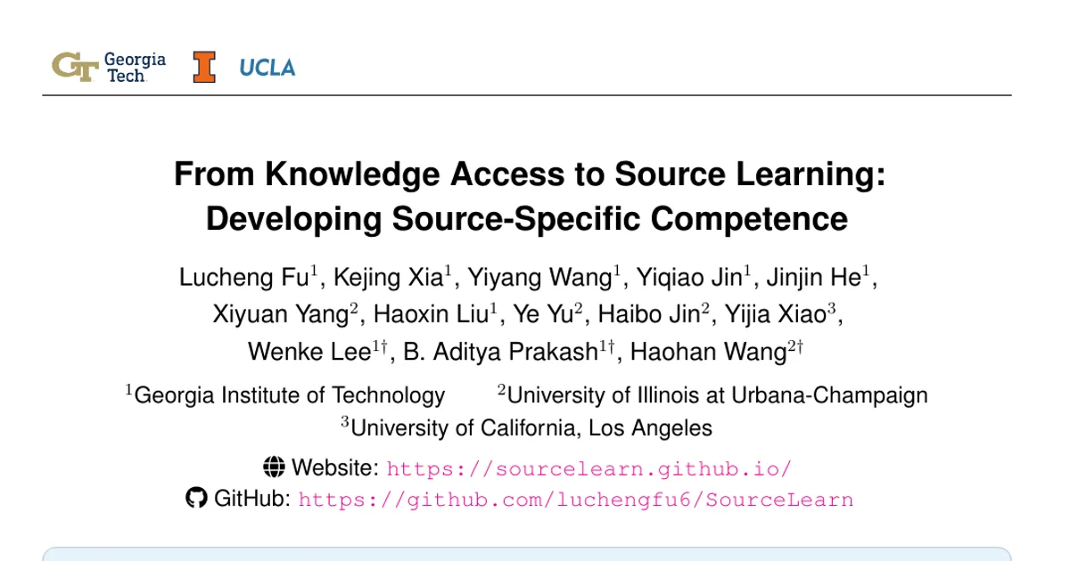 From Knowledge Access to Source Learning: Developing Source-Specific Competence