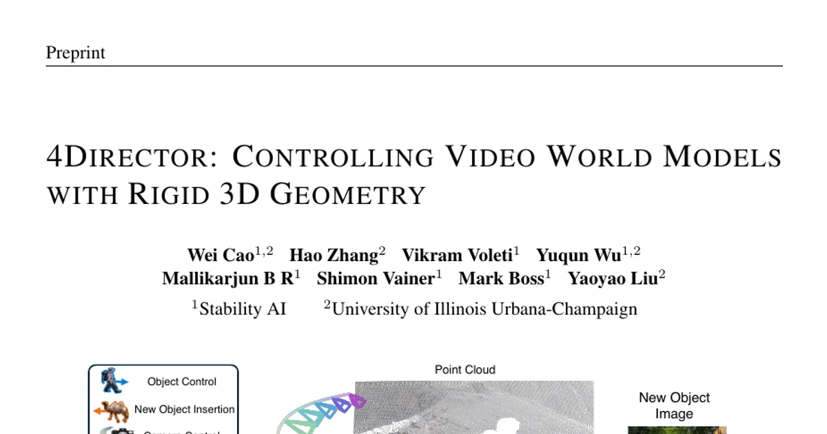 4Director: Controlling Video World Models with Rigid 3D Geometry