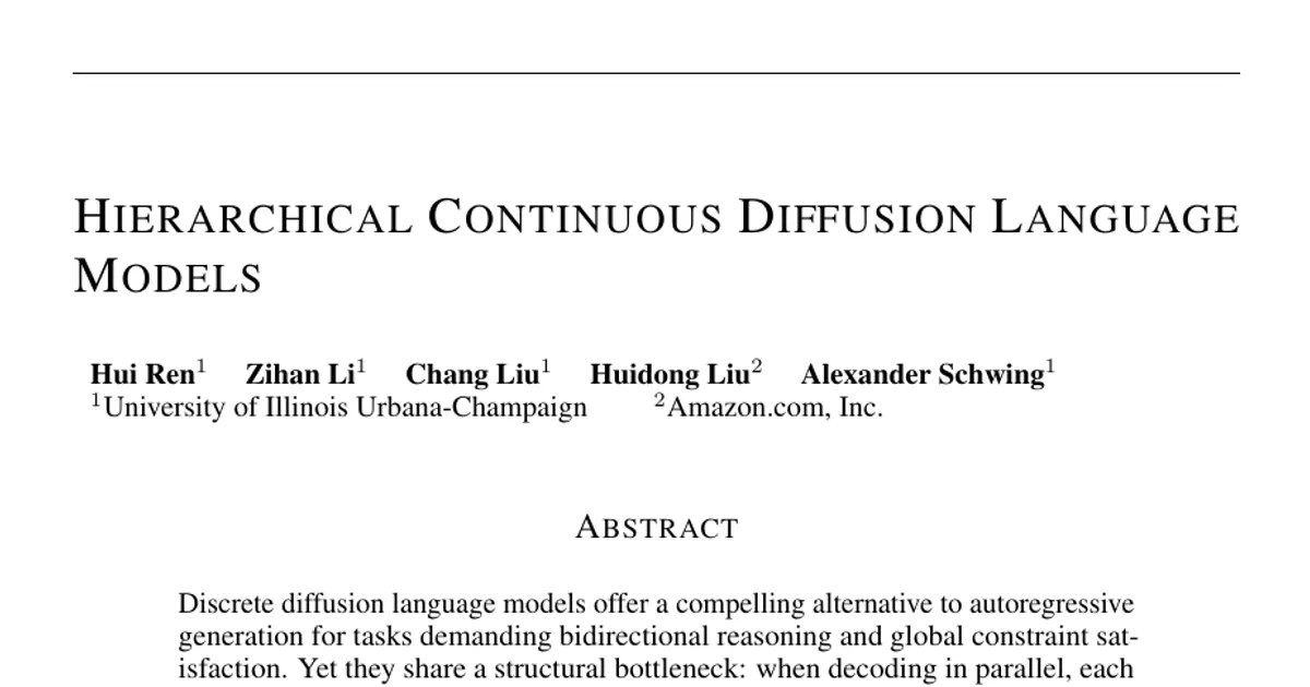 Hierarchical Continuous Diffusion Language Models