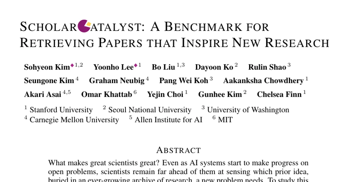 ScholarCatalyst: A Benchmark for Retrieving Papers That Inspire New Research