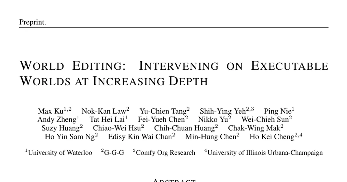 World Editing: Intervening on Executable Worlds at Increasing Depth