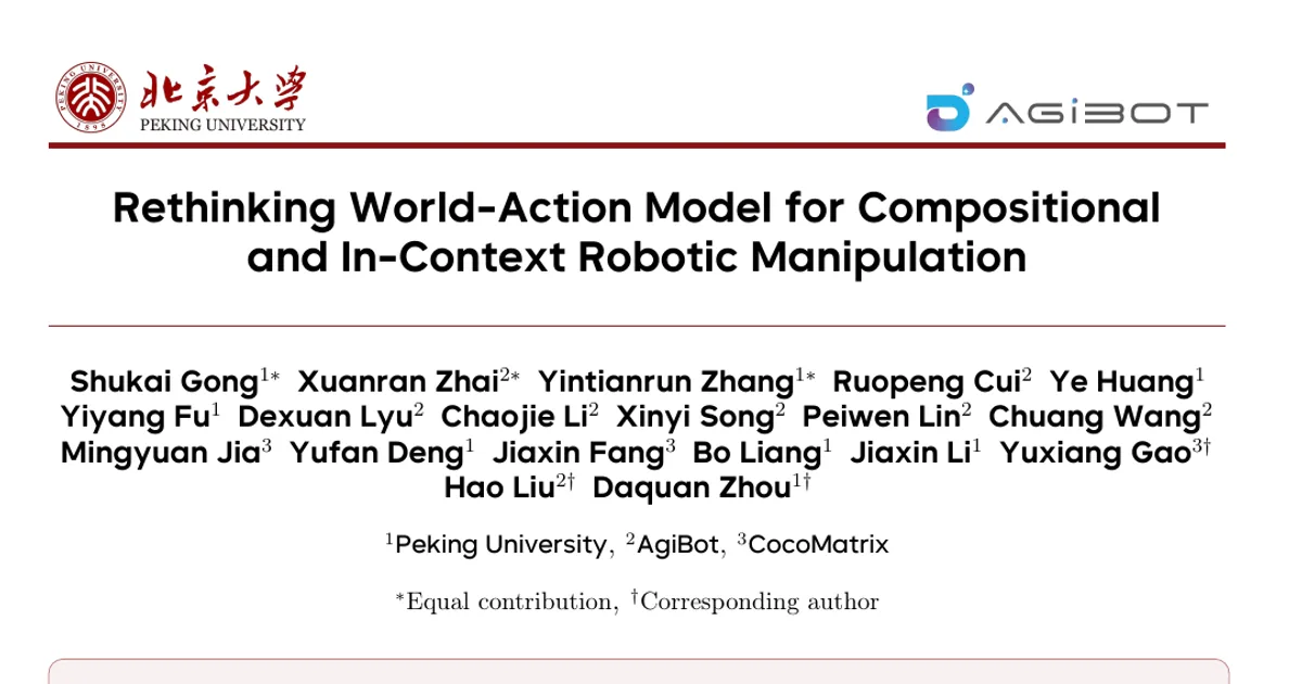 Rethinking World-Action Model for Compositional and In-Context Robotic Manipulation
