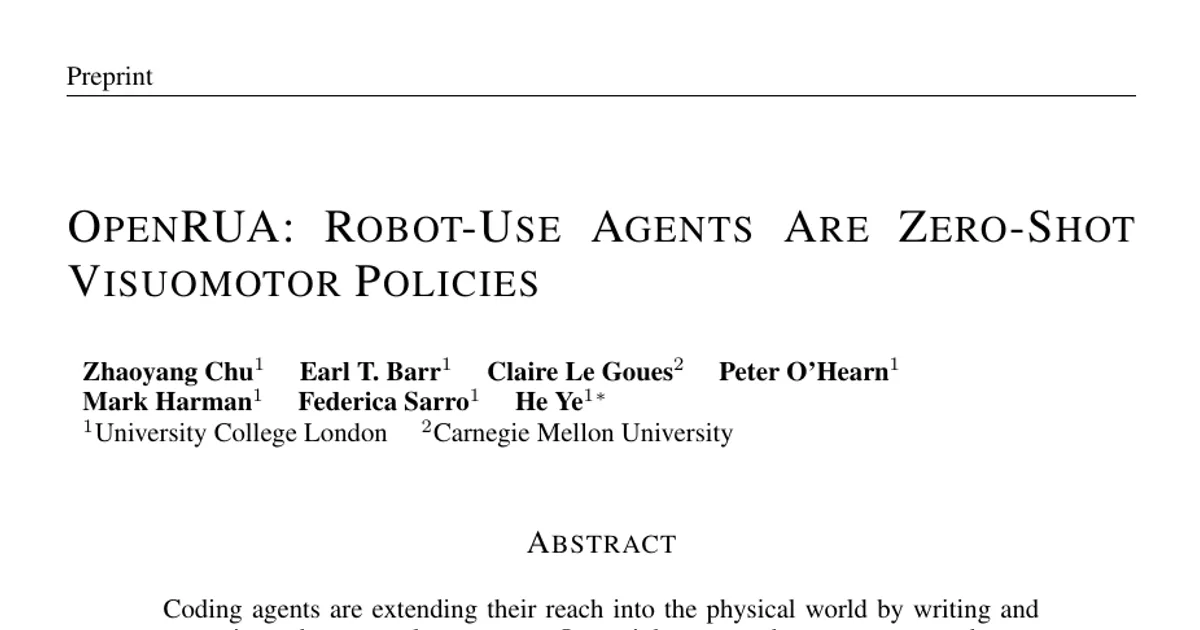 OpenRUA: Robot-Use Agents Are Zero-Shot Visuomotor Policies