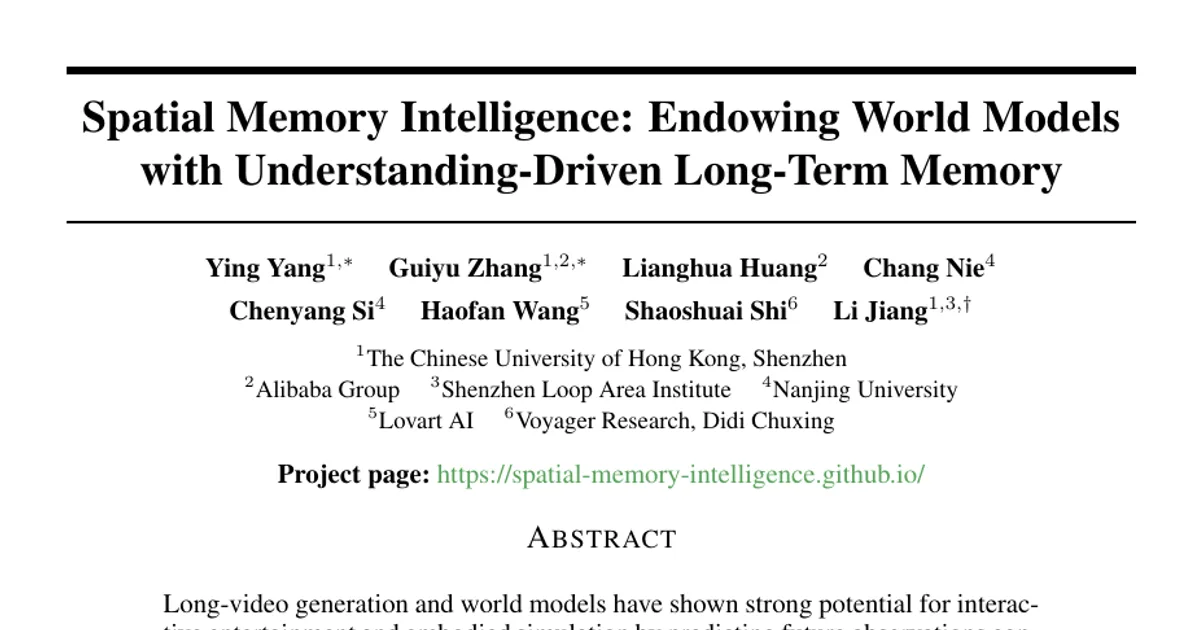 Spatial Memory Intelligence: Endowing World Models with Understanding-Driven Long-Term Memory