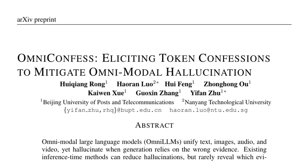 OmniConfess: Eliciting Token Confessions to Mitigate Omni-Modal Hallucination