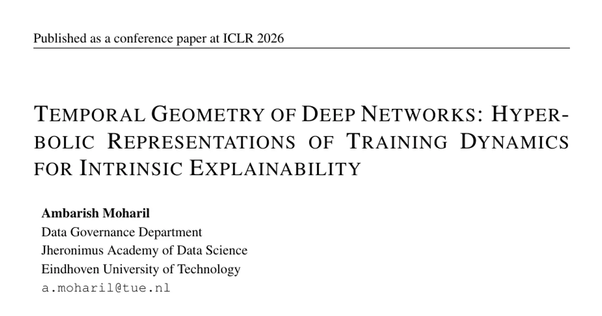 Temporal Geometry of Deep Networks: Hyperbolic Representations of Training Dynamics for Intrinsic Explainability