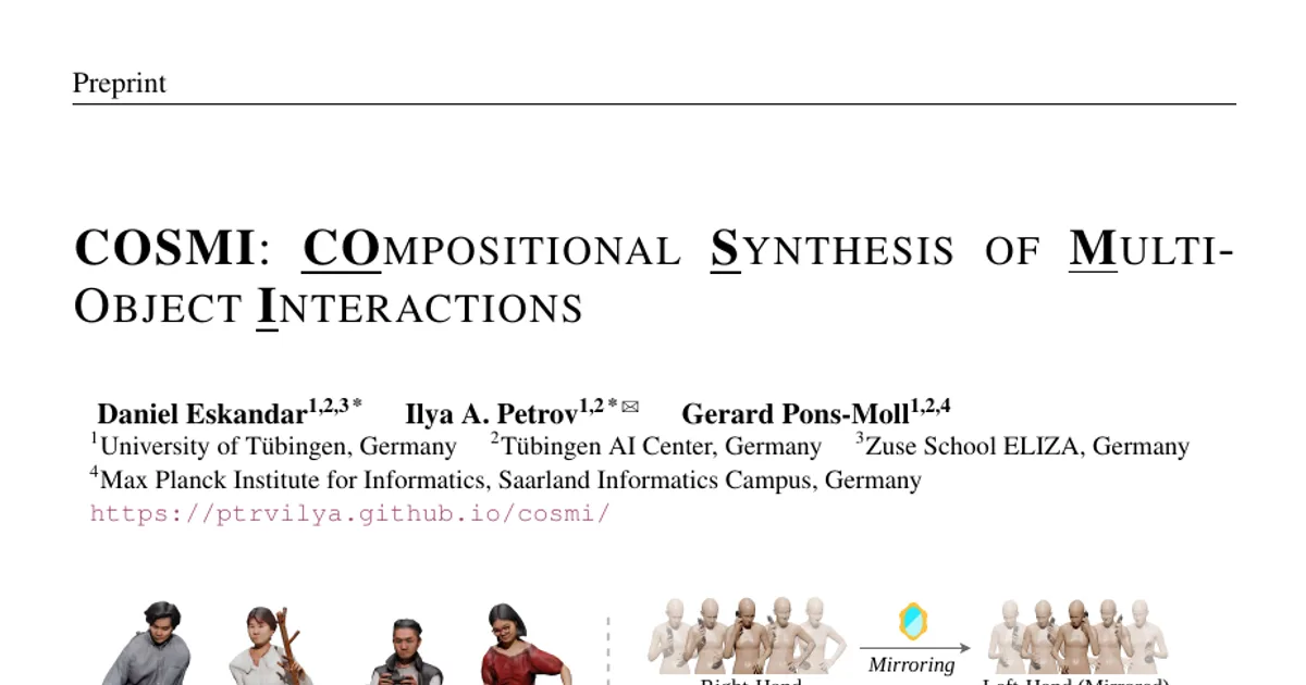 COSMI: COmpositional Synthesis of Multi-object Interactions