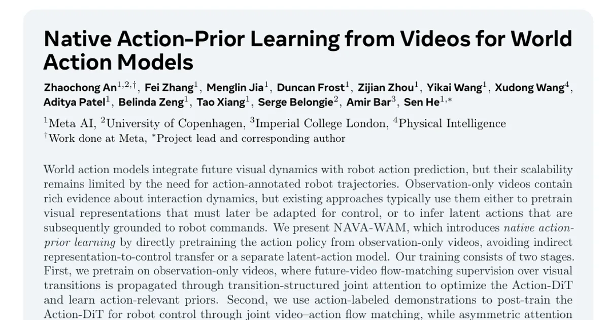 Native Action-Prior Learning from Videos for World Action Models