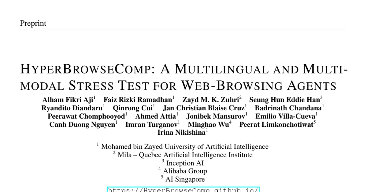 HyperBrowseComp: A Multilingual and Multimodal Stress Test for Web-Browsing Agents