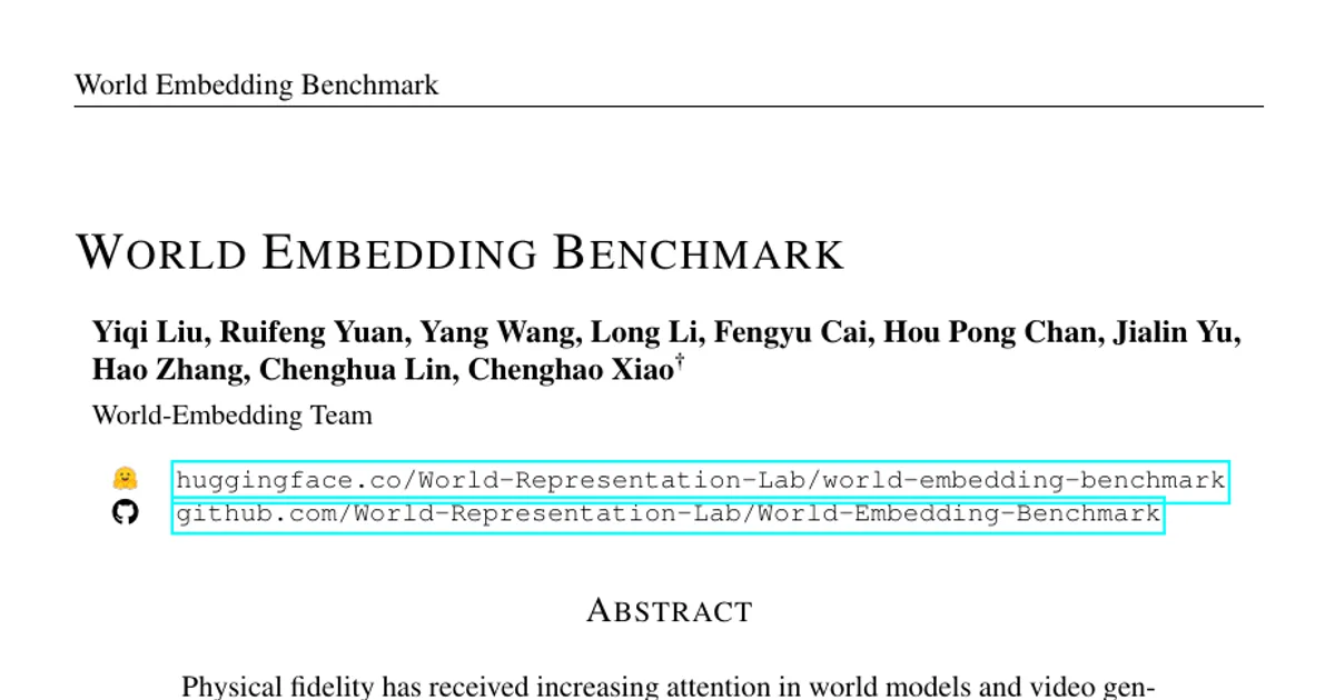 World Embedding Benchmark
