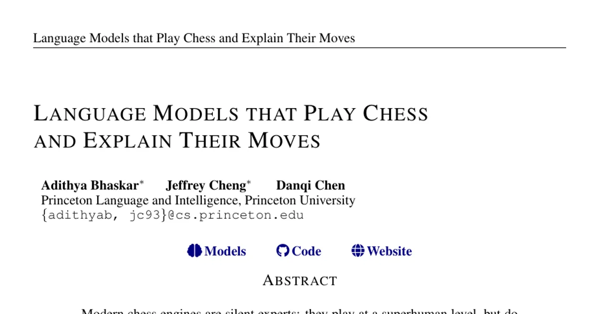 Language Models that Play Chess and Explain Their Moves