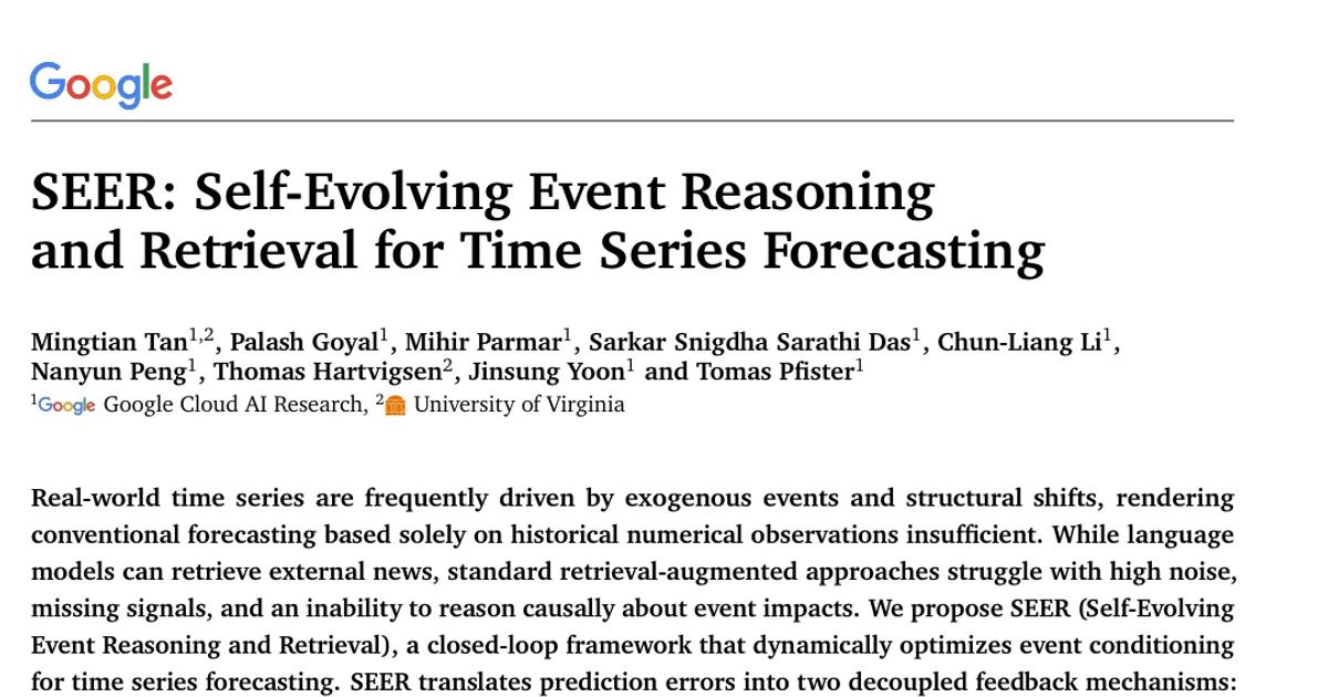 SEER: Self-Evolving Event Reasoning and Retrieval for Time Series Forecasting