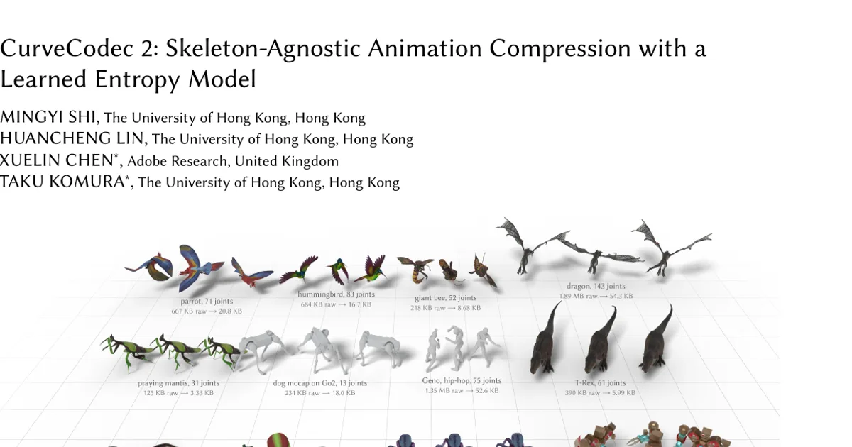 CurveCodec 2: Skeleton-agnostic animation compression with a learned entropy model