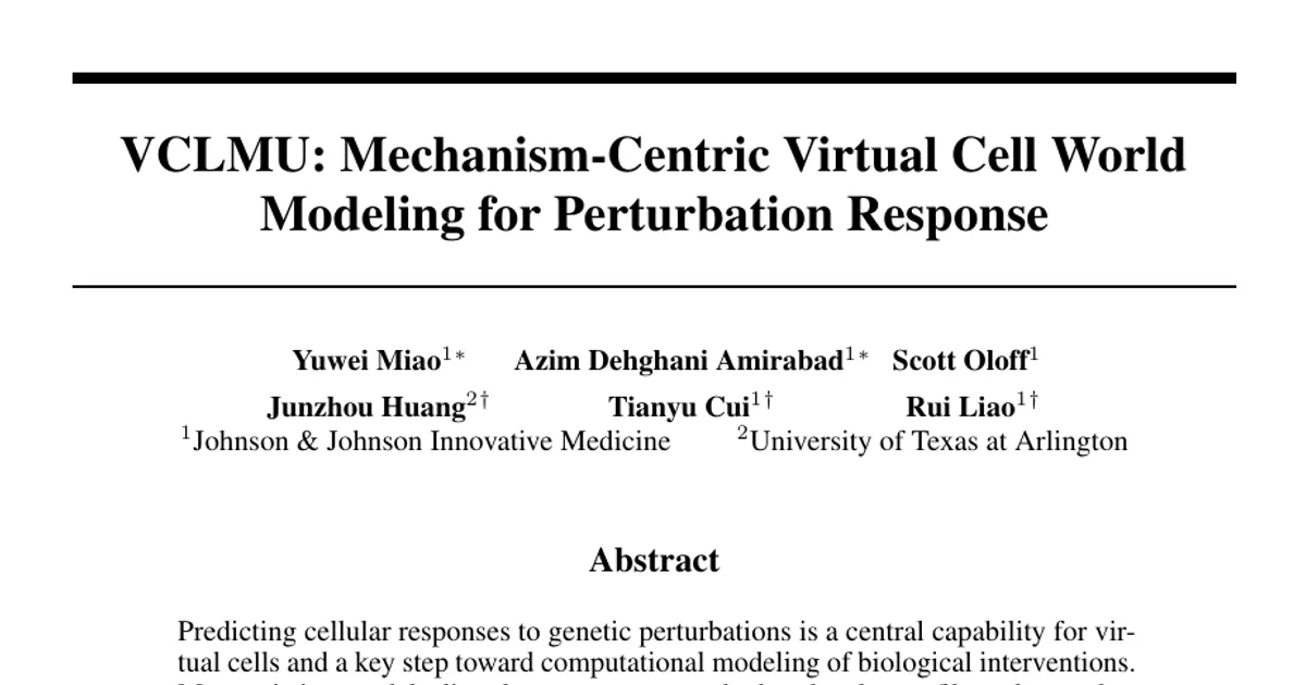 VCLMU: Mechanism-Centric Virtual Cell World Modeling for Perturbation Response