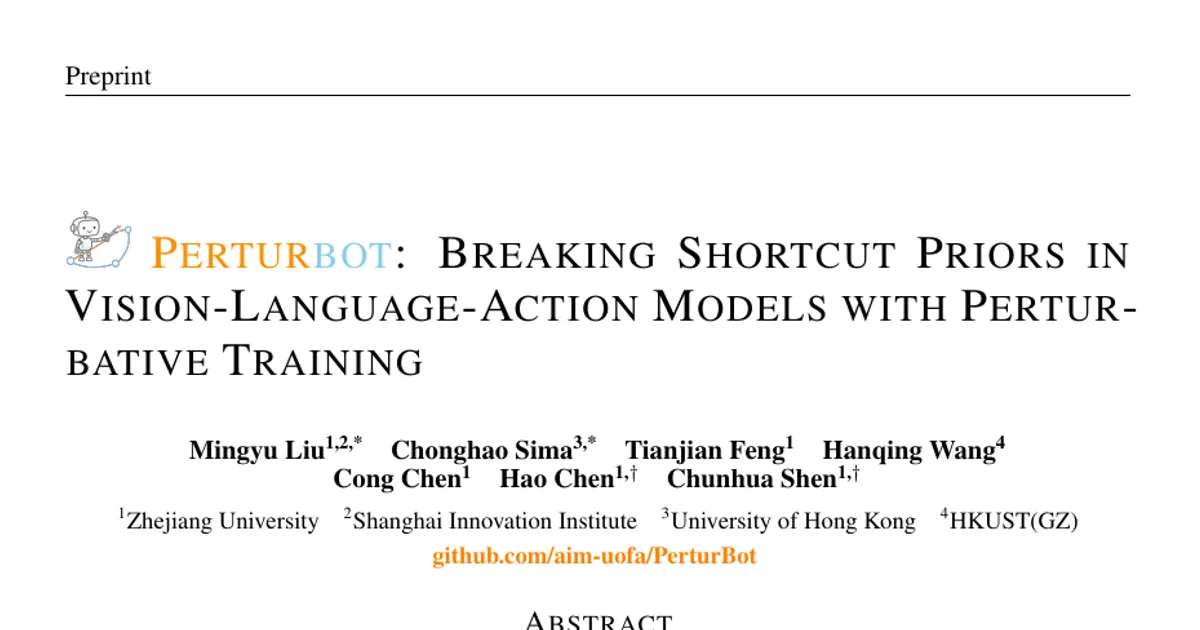PerturBot: Breaking Shortcut Priors in Vision-Language-Action Models with Perturbative Training