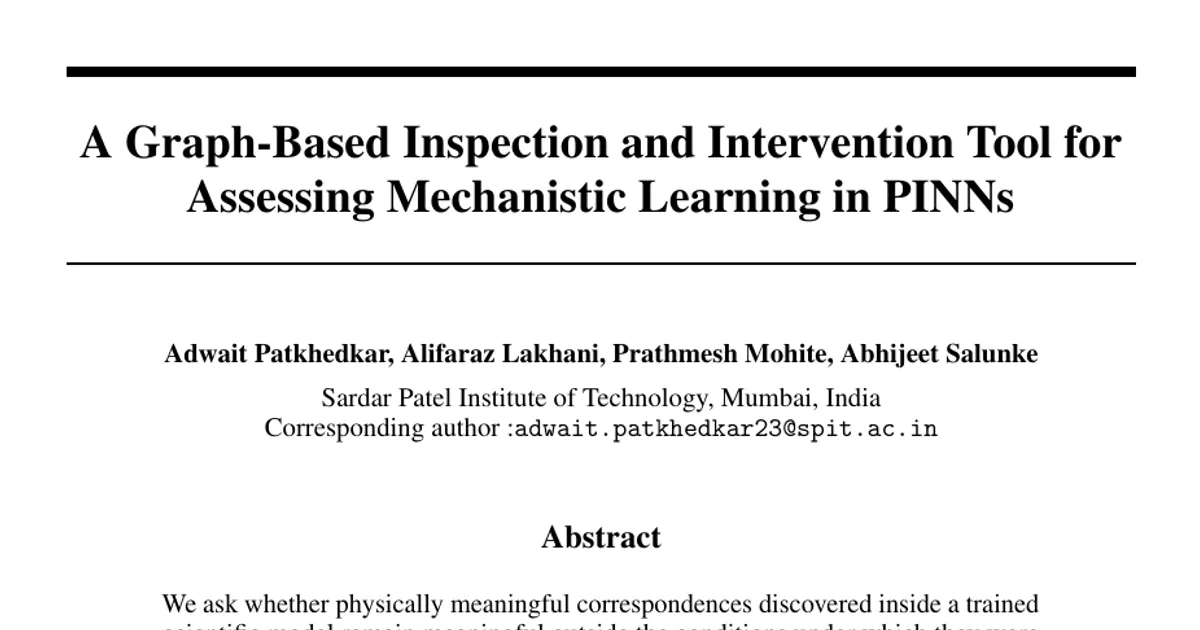 A Graph-Based Inspection and Intervention Tool for Assessing Mechanistic Learning in PINNs