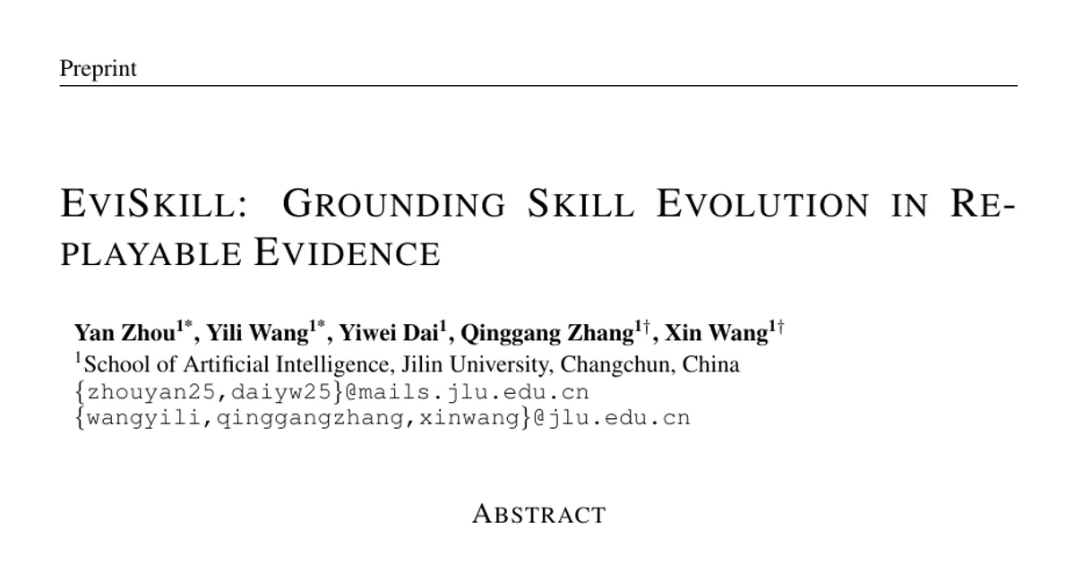 EVISKILL: Grounding Skill Evolution in Replayable Evidence