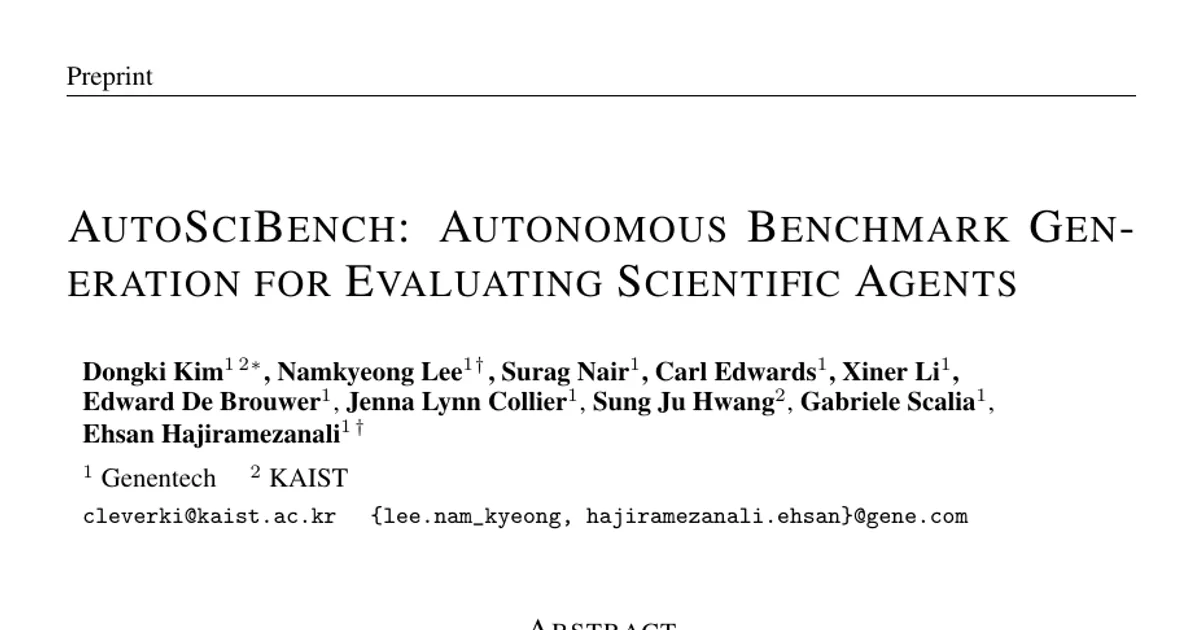 AutoSciBench: Autonomous Benchmark Generation for Evaluating Scientific Agents