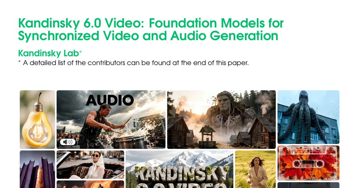 Kandinsky 6.0 Video: Foundation Models for Synchronized Video and Audio Generation