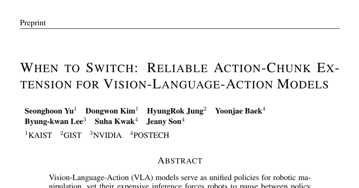 When to Switch: Reliable Action-Chunk Extension for Vision-Language-Action Models