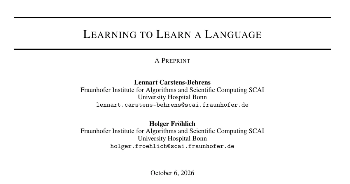 Learning to Learn a Language